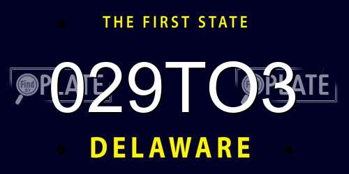 029TO3 Delaware License Plate