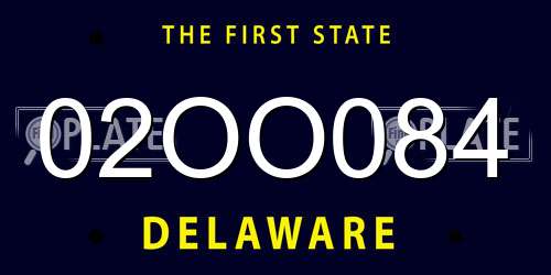 02OO084 Delaware License Plate