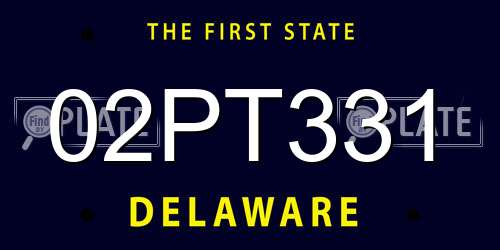 02PT331 Delaware License Plate