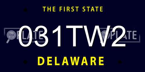 031TW2 Delaware License Plate