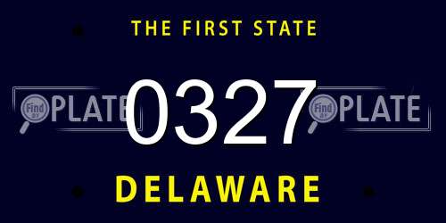 0327 Delaware License Plate