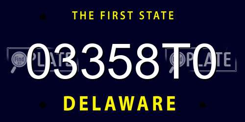 03358T0 Delaware License Plate