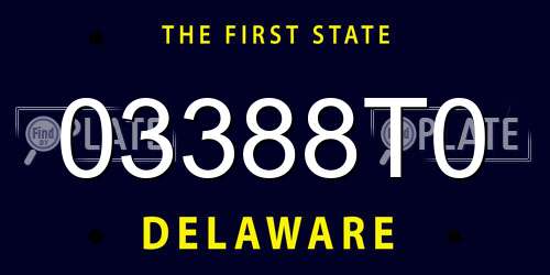 03388T0 Delaware License Plate