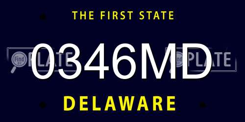 0346MD Delaware License Plate