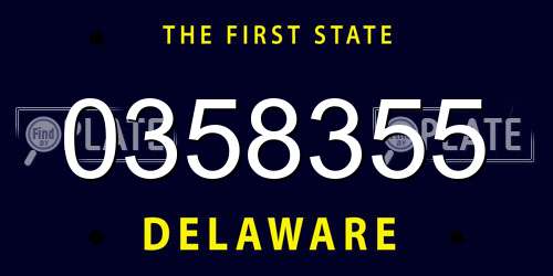 0358355 Delaware License Plate