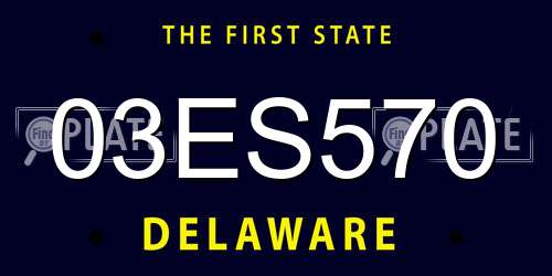 03ES570 Delaware License Plate