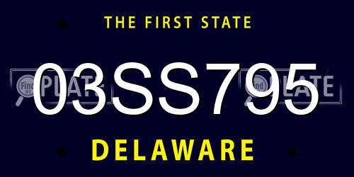 03SS795 Delaware License Plate