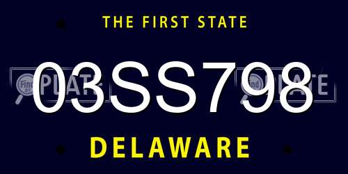 03SS798 Delaware License Plate