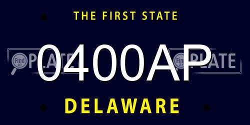 0400AP Delaware License Plate