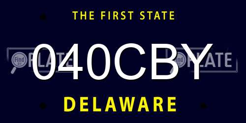 040CBY Delaware License Plate