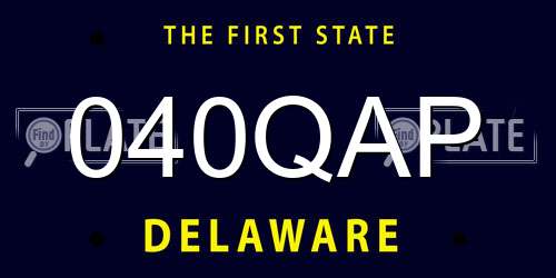 040QAP Delaware License Plate