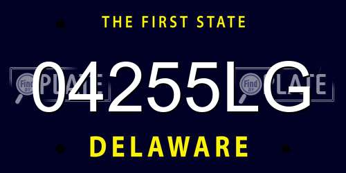 04255LG Delaware License Plate