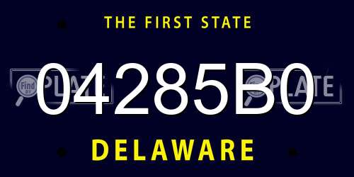 04285B0 Delaware License Plate