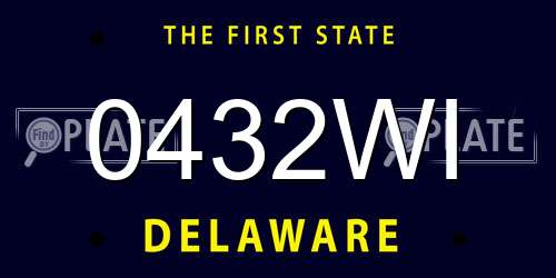 0432WI Delaware License Plate