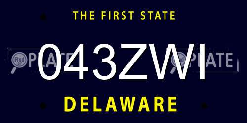043ZWI Delaware License Plate