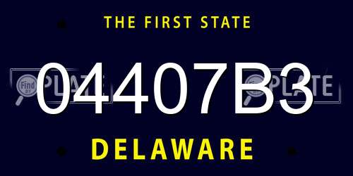 04407B3 Delaware License Plate
