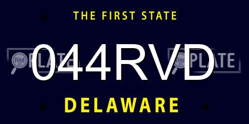 044RVD Delaware License Plate