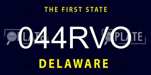 044RVO Delaware License Plate