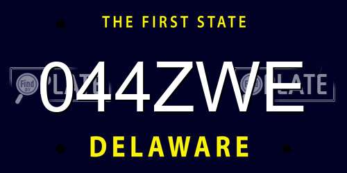 044ZWE Delaware License Plate