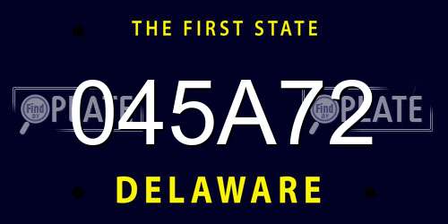 045A72 Delaware License Plate