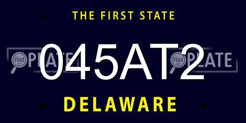 045AT2 Delaware License Plate