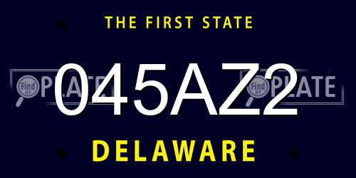 045AZ2 Delaware License Plate