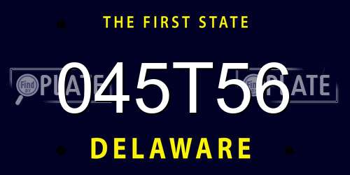 045T56 Delaware License Plate