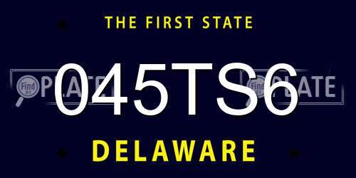 045TS6 Delaware License Plate