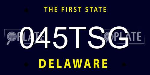 045TSG Delaware License Plate
