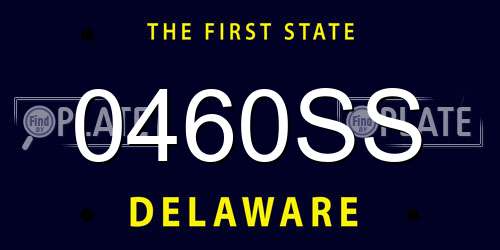 0460SS Delaware License Plate