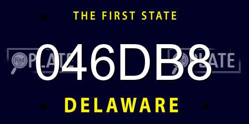 046DB8 Delaware License Plate