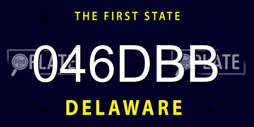046DBB Delaware License Plate