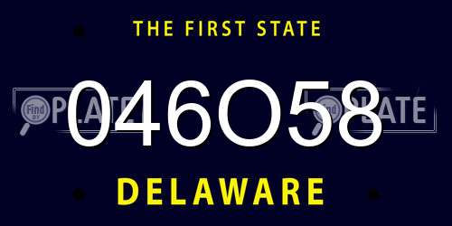 046O58 Delaware License Plate