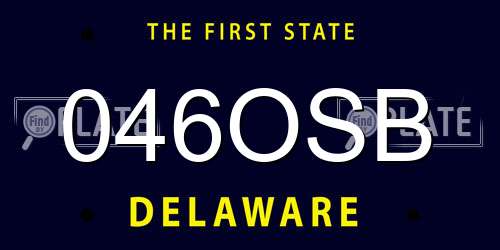 046OSB Delaware License Plate