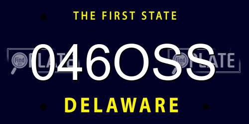 046OSS Delaware License Plate