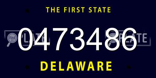 0473486 Delaware License Plate