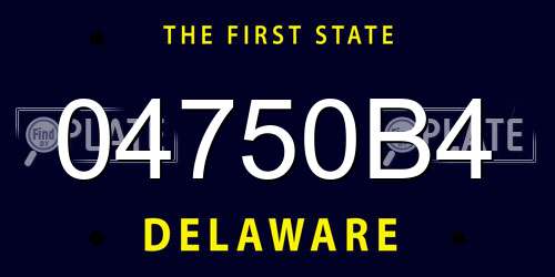 04750B4 Delaware License Plate