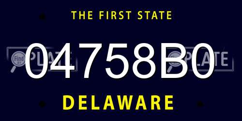 04758B0 Delaware License Plate