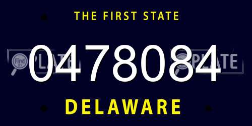 0478084 Delaware License Plate