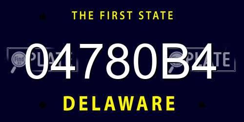 04780B4 Delaware License Plate