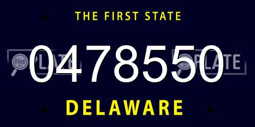 0478550 Delaware License Plate
