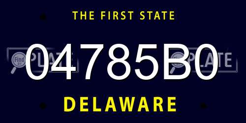 04785B0 Delaware License Plate