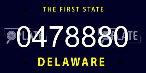 0478880 Delaware License Plate