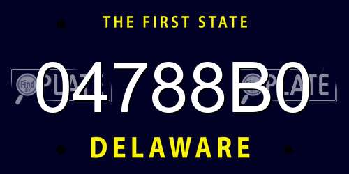 04788B0 Delaware License Plate