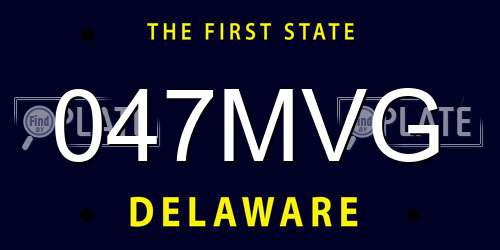 047MVG Delaware License Plate