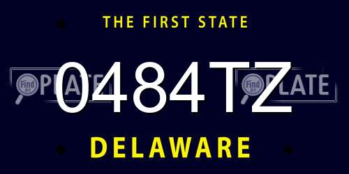 0484TZ Delaware License Plate