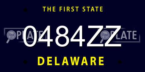 0484ZZ Delaware License Plate