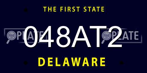 048AT2 Delaware License Plate