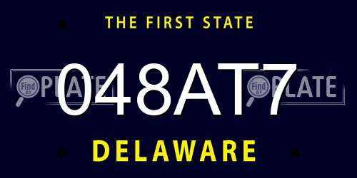 048AT7 Delaware License Plate