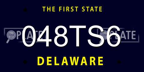 048TS6 Delaware License Plate